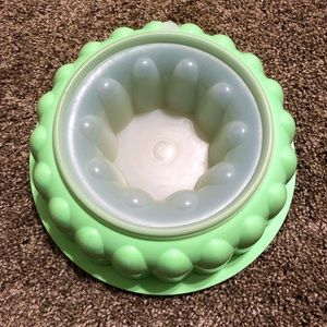 3 piece Tupperware Jello Mold Ice Ring Mint Green 1202 9” GUC! Vtg. Made In USA
